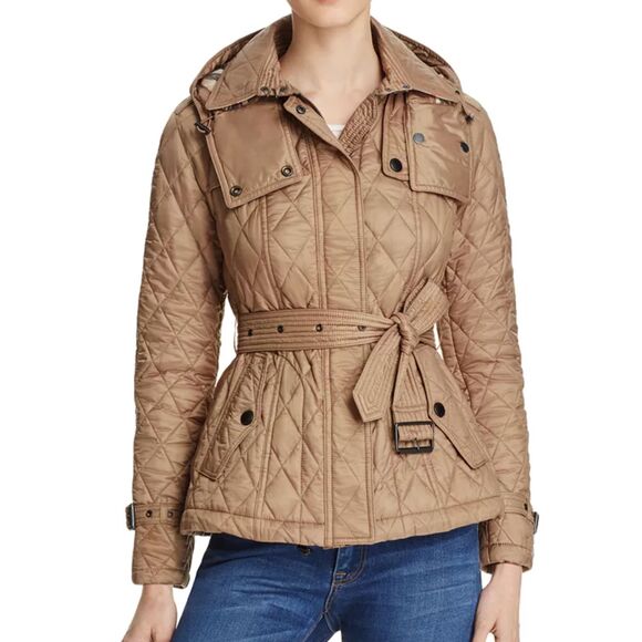 BURBERRY Finsbridge Short Quilted Jacket Brown Small‎ - Picture 1 of 6